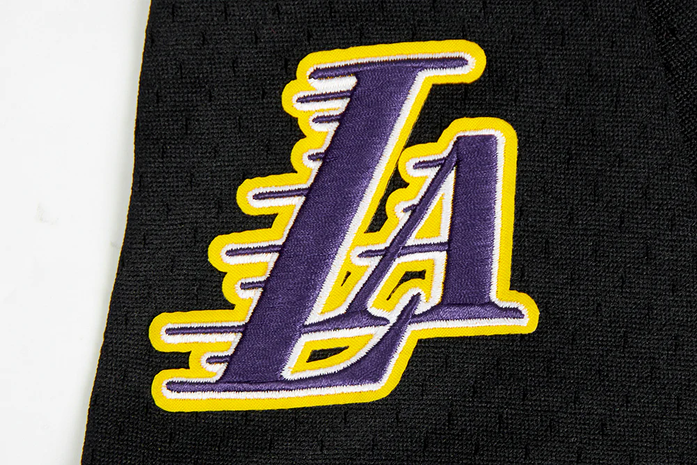 NBA LOS ANGELES LAKERS CLASSIC BIG BOYS MESH BUTTON DOWN SHIRT (BLACK/PURPLE) - Image 6