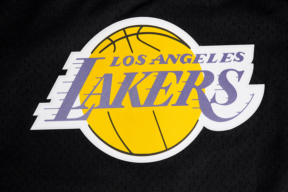 NBA LOS ANGELES LAKERS CLASSIC BIG BOYS MESH BUTTON DOWN SHIRT (BLACK/PURPLE) - Image 8