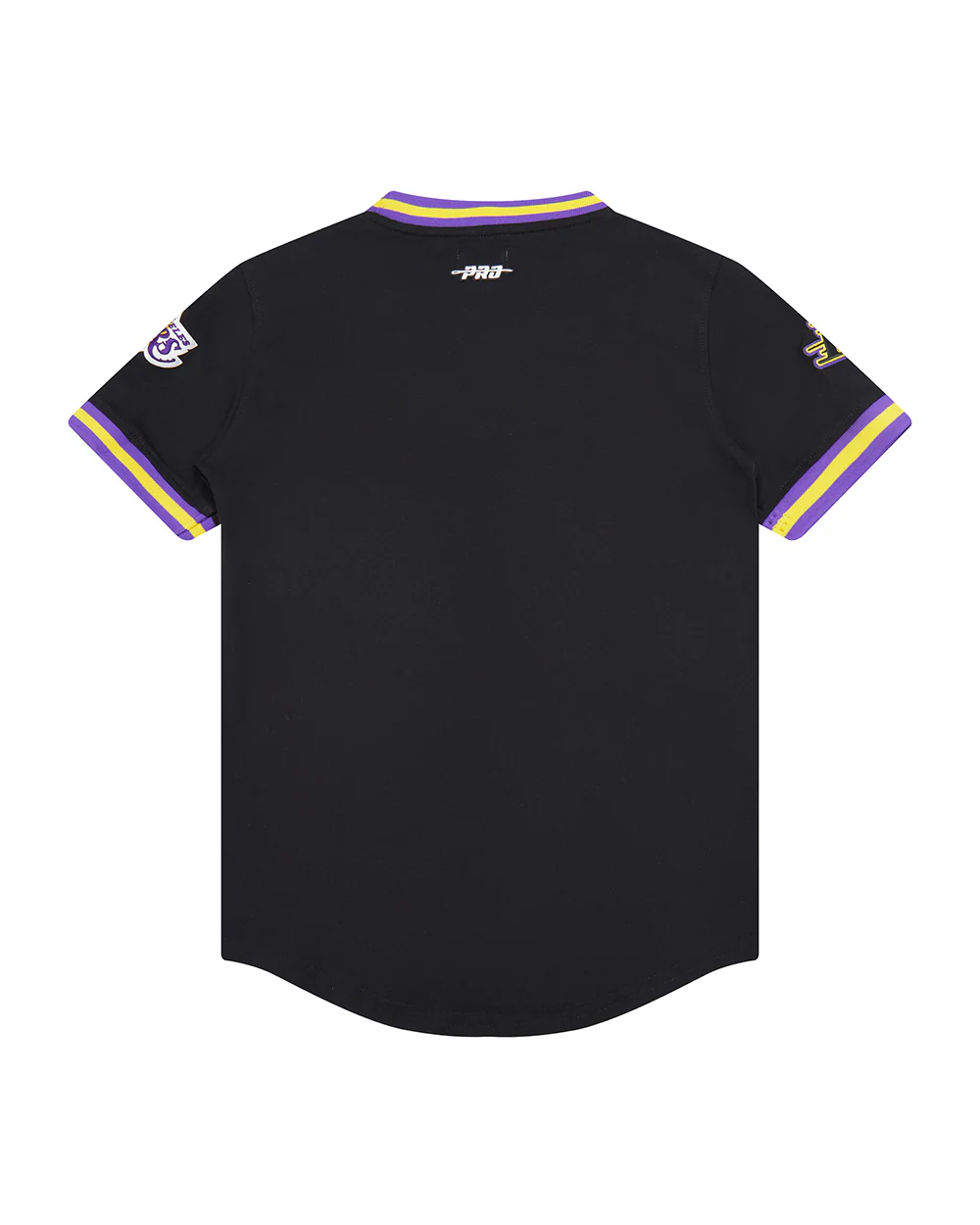NBA LOS ANGELES LAKERS CLASSIC BIG BOYS SHORT SLEEVE STRIPED RIB TEE (BLACK/PURPLE) - Image 2