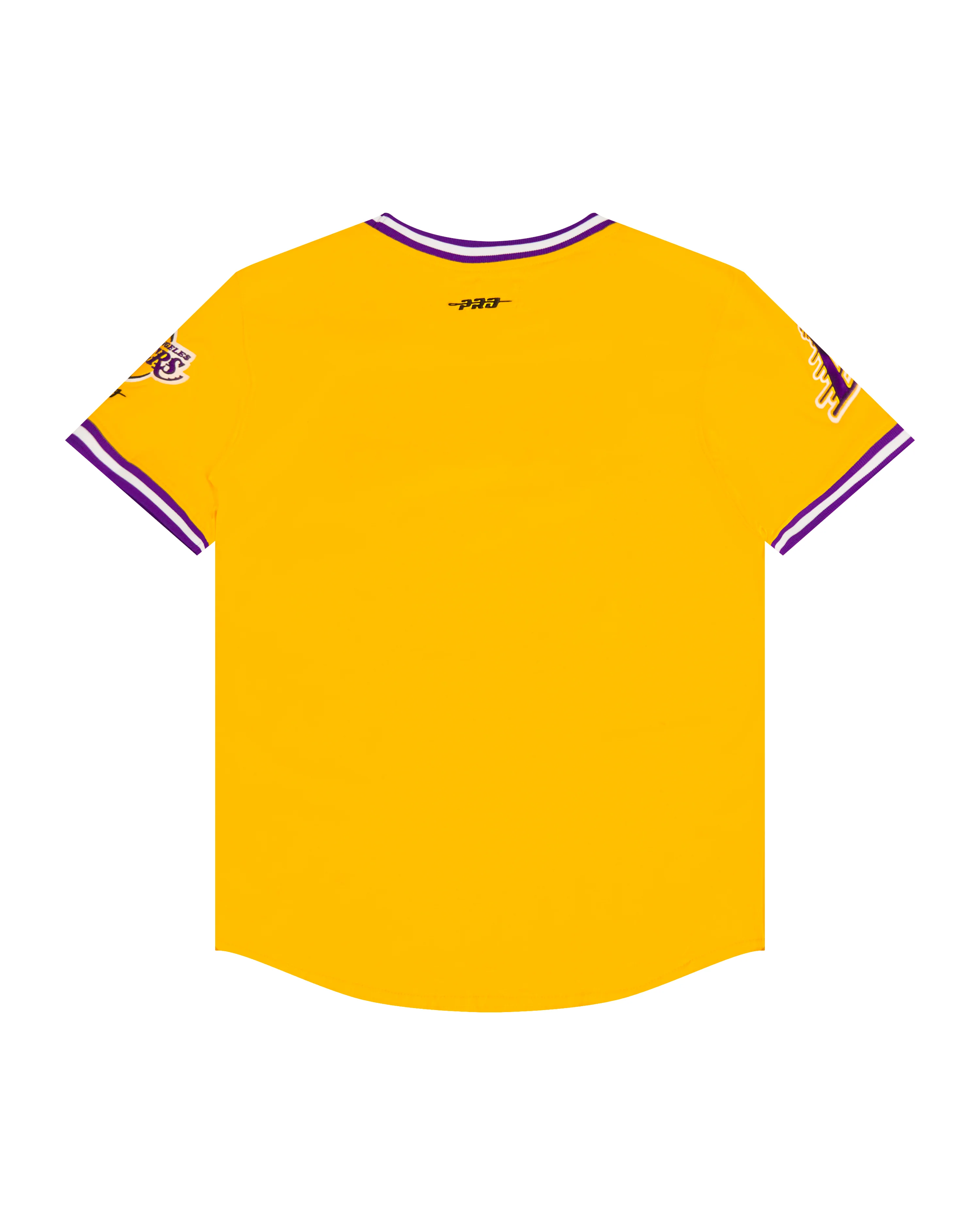NBA LOS ANGELES LAKERS CLASSIC BIG BOYS SHORT SLEEVE STRIPED RIB TEE (YELLOW/PURPLE) - Image 2