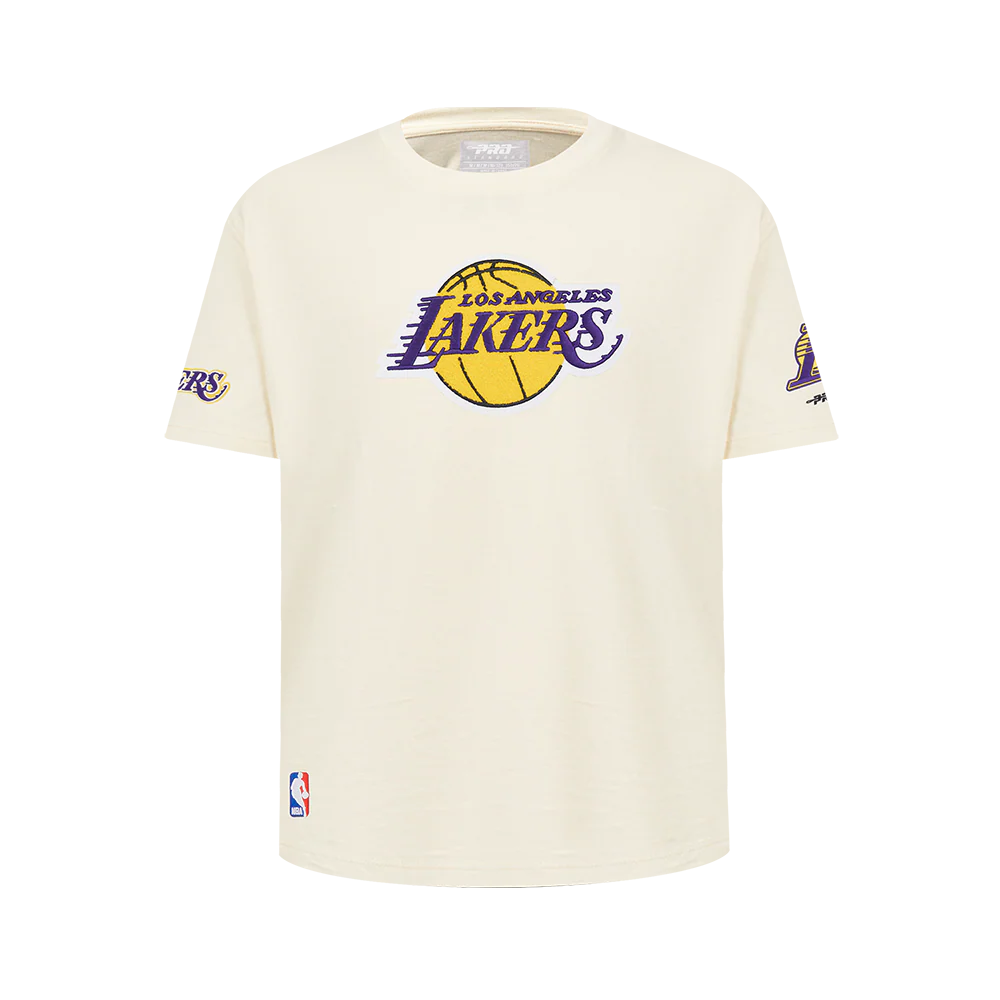 NBA LOS ANGELES LAKERS RETRO CLASSIC BIG BOYS SHORT SLEEVE TEE (EGGSHELL)