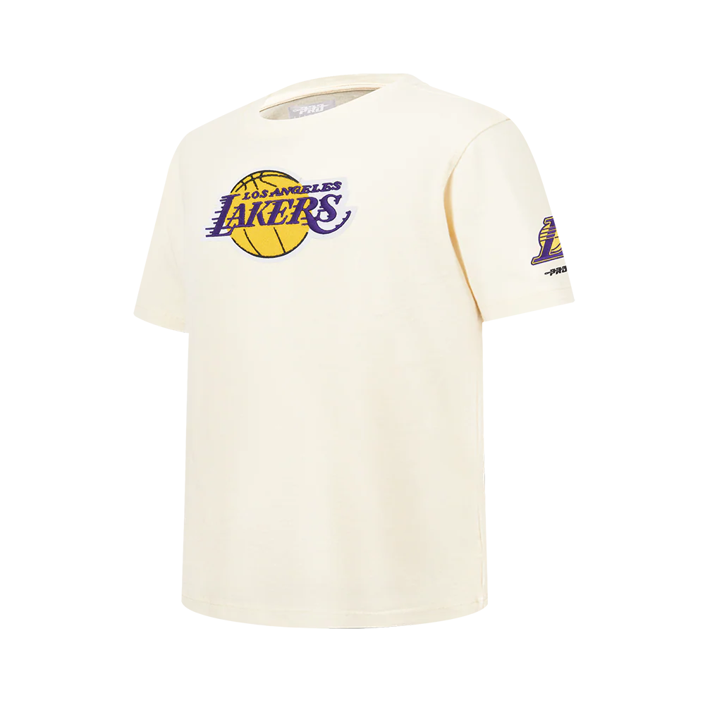 NBA LOS ANGELES LAKERS RETRO CLASSIC BIG BOYS SHORT SLEEVE TEE (EGGSHELL) - Image 2