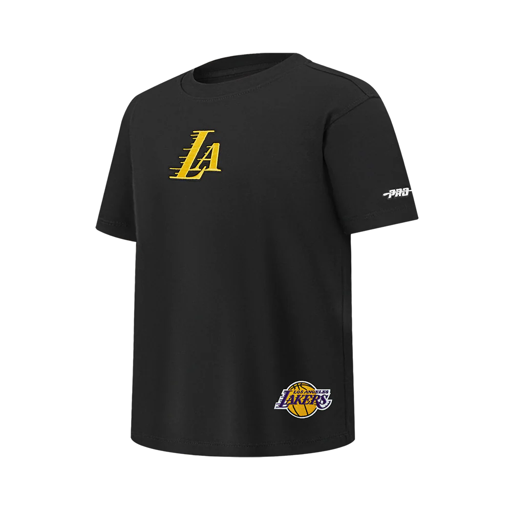 LOS ANGELES LAKERS WINGSPAN BIG BOY'S DROP SHOULDER SS TEE (BLACK) - Image 5