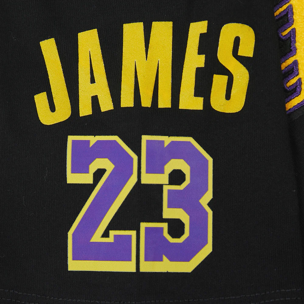 NBA LOS ANGELES LAKERS LEBRON JAMES #23 CLASSIC PNN BIG BOY'S SS TEE (BLACK) - Image 6