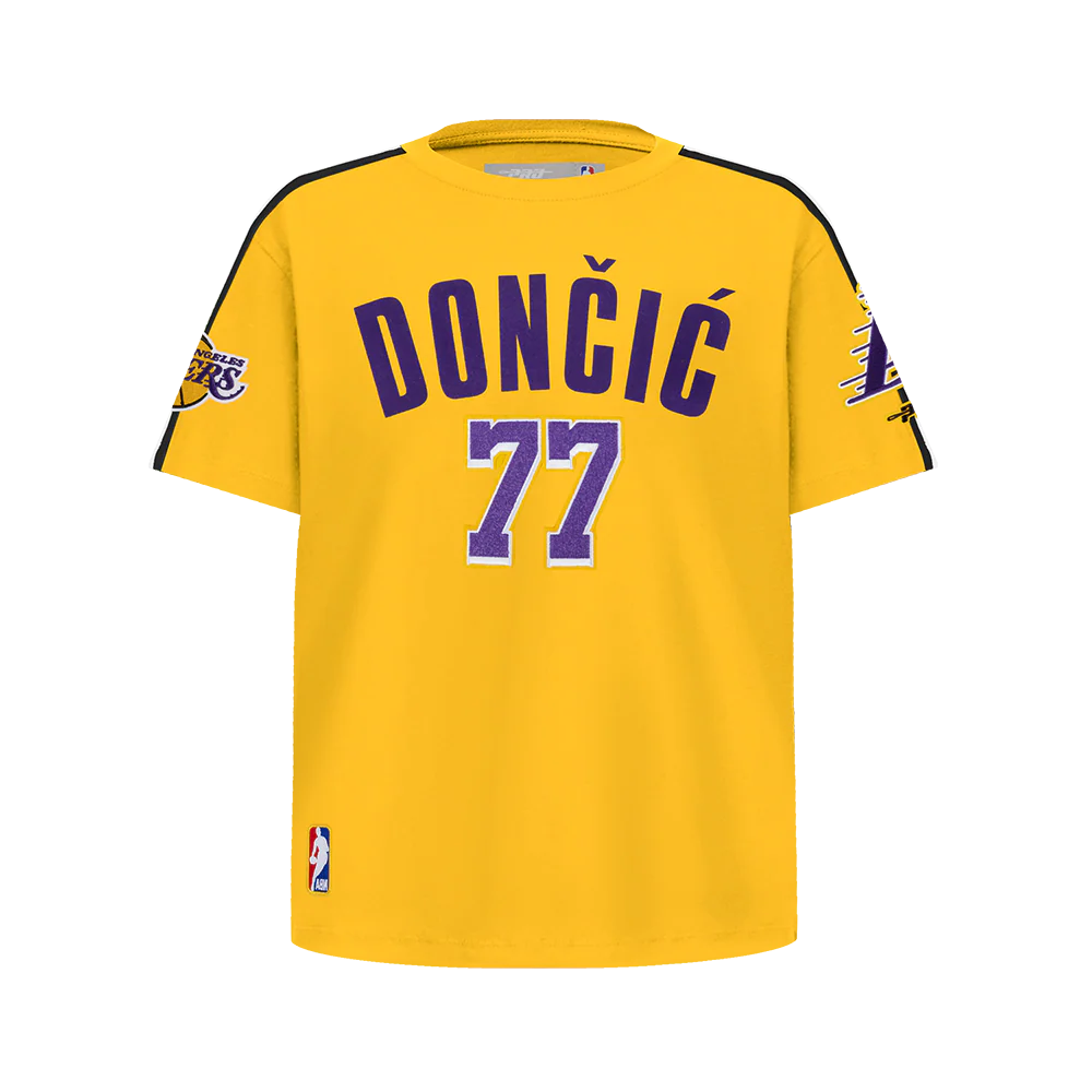 NBA LOS ANGELES LAKERS LUKA DONCIC #77 CLASSIC PNN BIG BOY'S SS TAPING (YELLOW/BLACK)