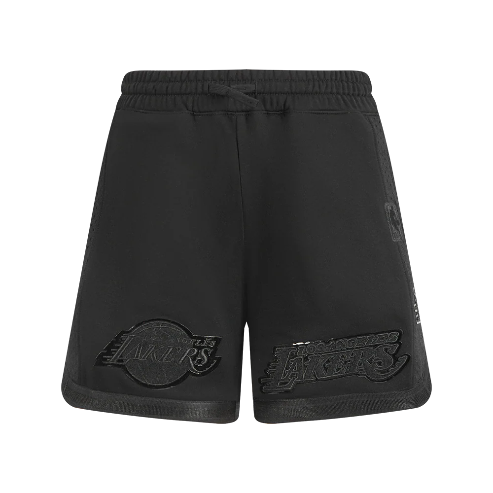 NBA LOS ANGELES LAKERS TRIPLE BLACK BIG BOY'S FLC 2.0 SHORT (JET BLACK) - Image 2