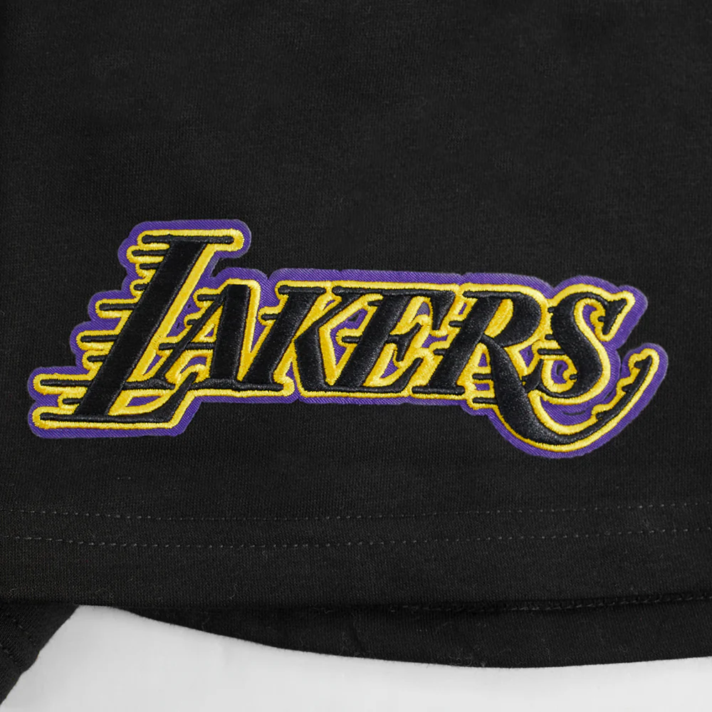 NBA LOS ANGELES LAKERS RETRO CLASSIC BIG BOY'S FLC SHORT (BLACK) - Image 5