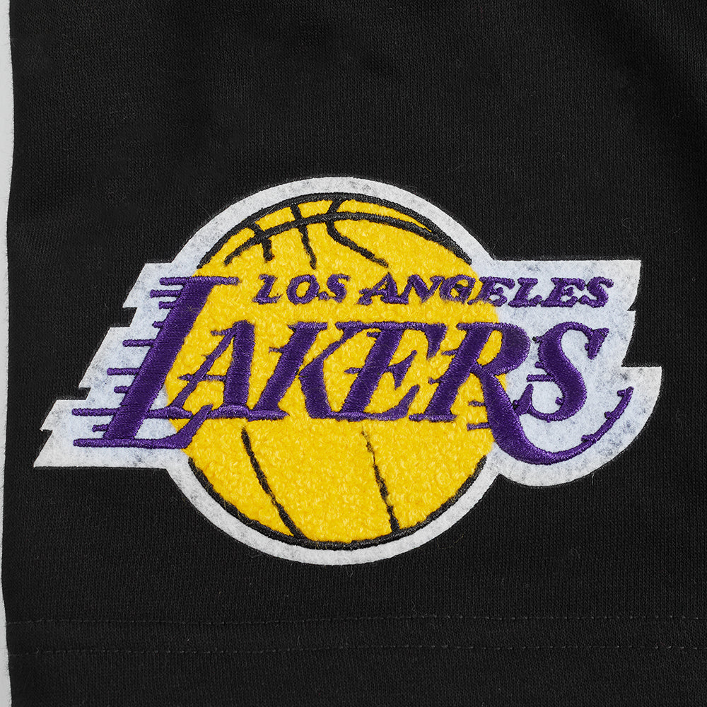 NBA LOS ANGELES LAKERS RETRO CLASSIC BIG BOY'S FLC SHORT (BLACK) - Image 6