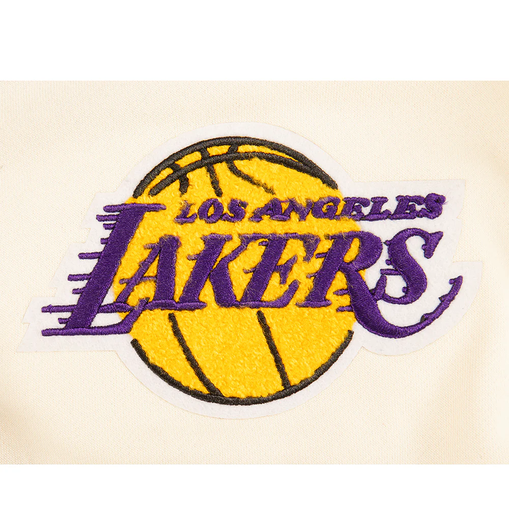 NBA LOS ANGELES LAKERS RETRO CLASSIC BIG BOY'S FLC 2.0 SHORT (EGGSHELL/ PURPLE) - Image 5