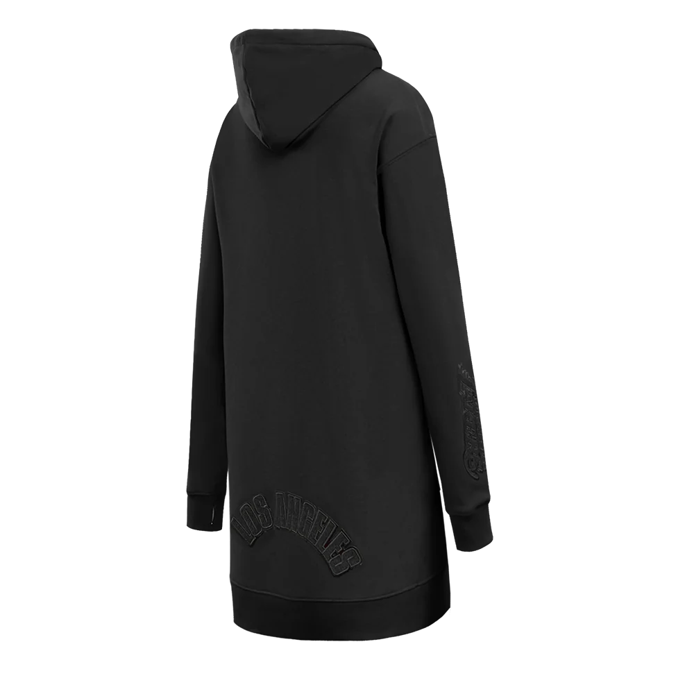 NBA LOS ANGELES LAKERS CLASSIC 3BK WOMEN'S FLC HOODIE DRESS (BLACK) - Image 4