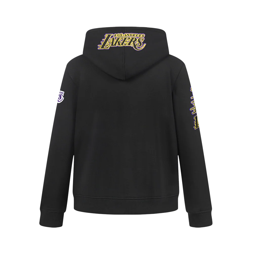 NBA LOS ANGELES LAKERS CLASSIC BIG BOYS FLEECE PULLOVER HOODIE (BLACK) - Image 3