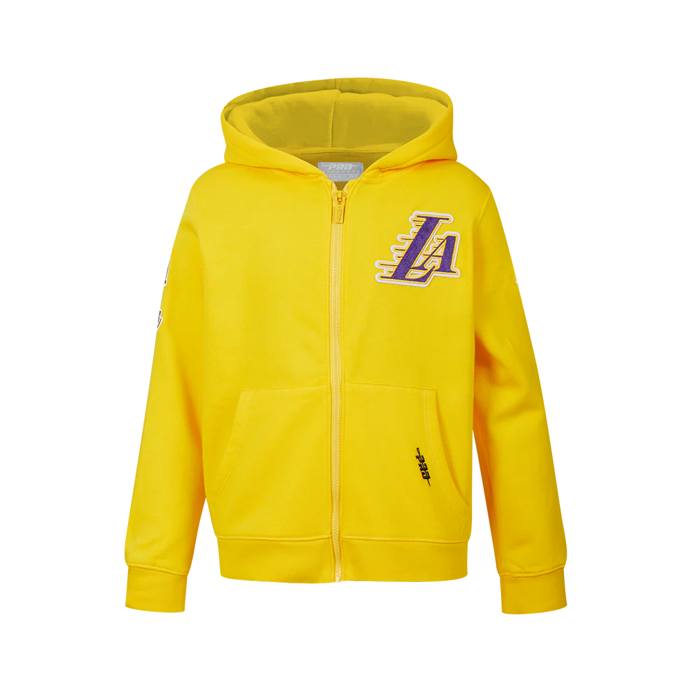 NBA LOS ANGELES LAKERS CLASSIC BIG BOYS FLEECE FULL ZIP HOODIE (YELLOW)