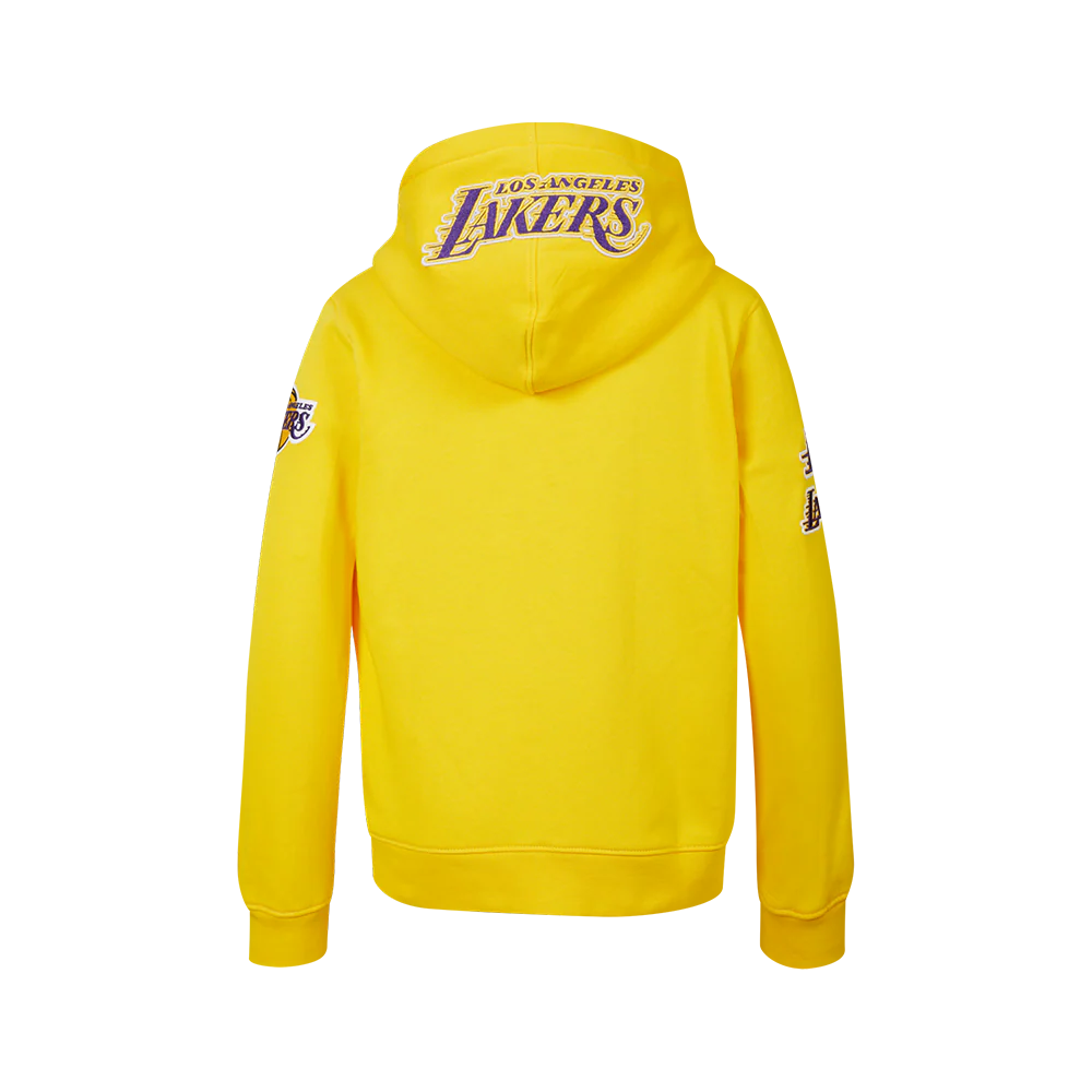 NBA LOS ANGELES LAKERS CLASSIC BIG BOYS FLEECE FULL ZIP HOODIE (YELLOW) - Image 3