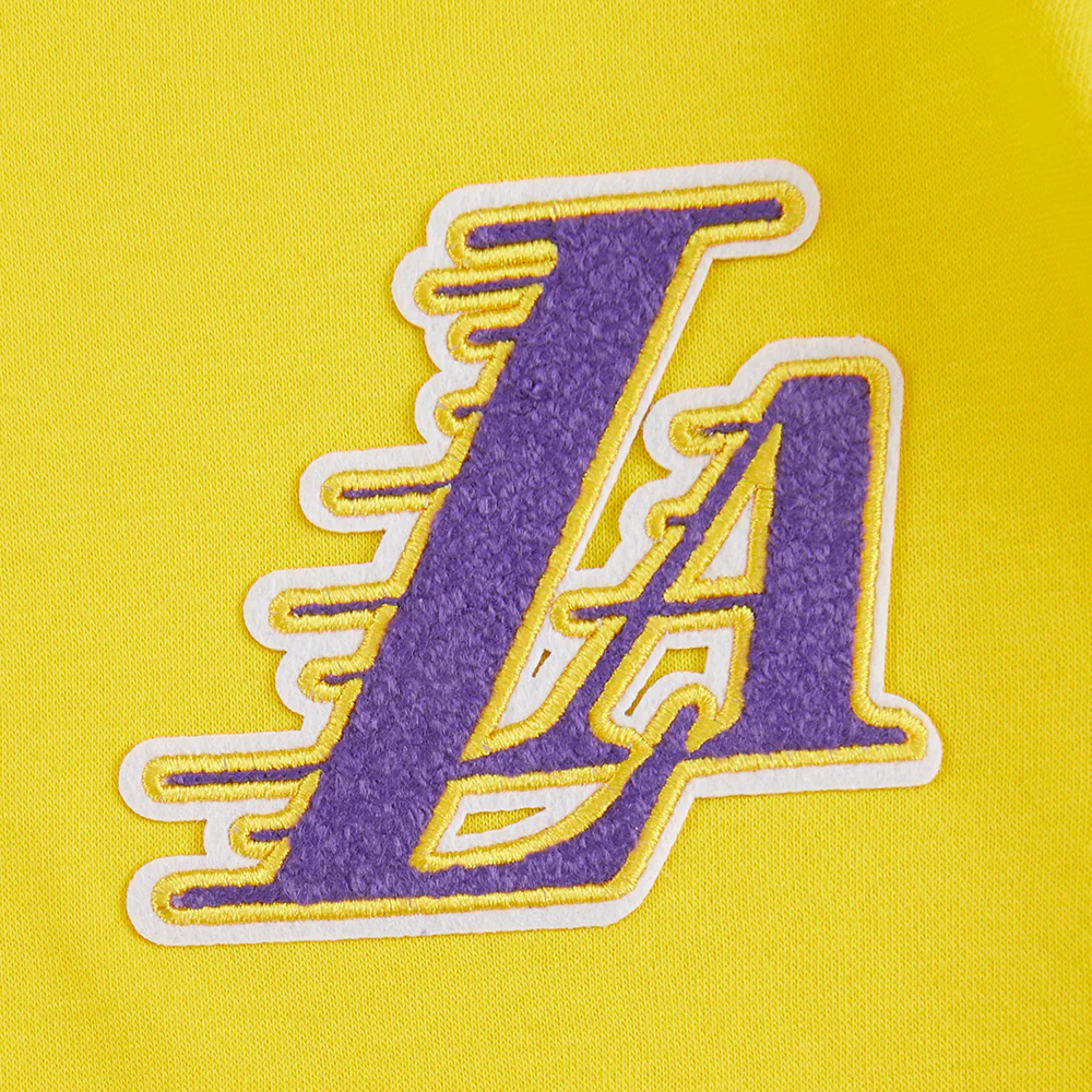 NBA LOS ANGELES LAKERS CLASSIC BIG BOYS FLEECE FULL ZIP HOODIE (YELLOW) - Image 5