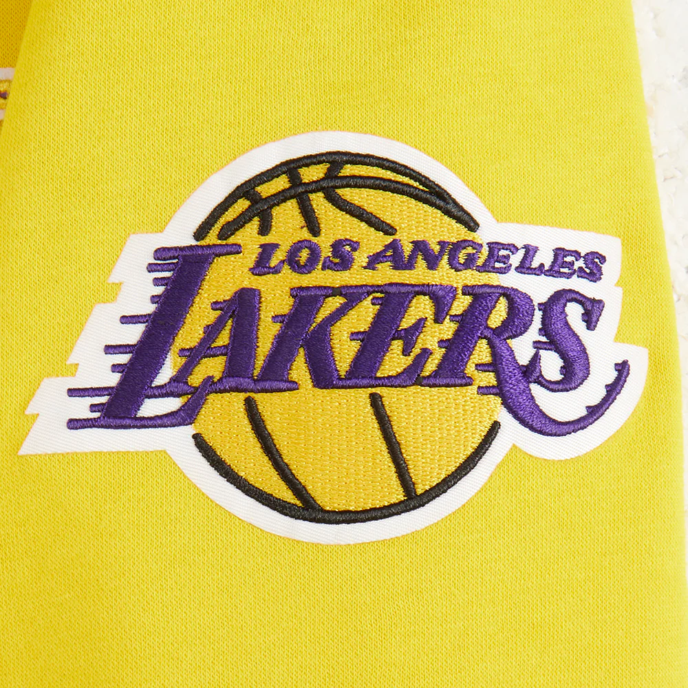 NBA LOS ANGELES LAKERS CLASSIC BIG BOYS FLEECE FULL ZIP HOODIE (YELLOW) - Image 6