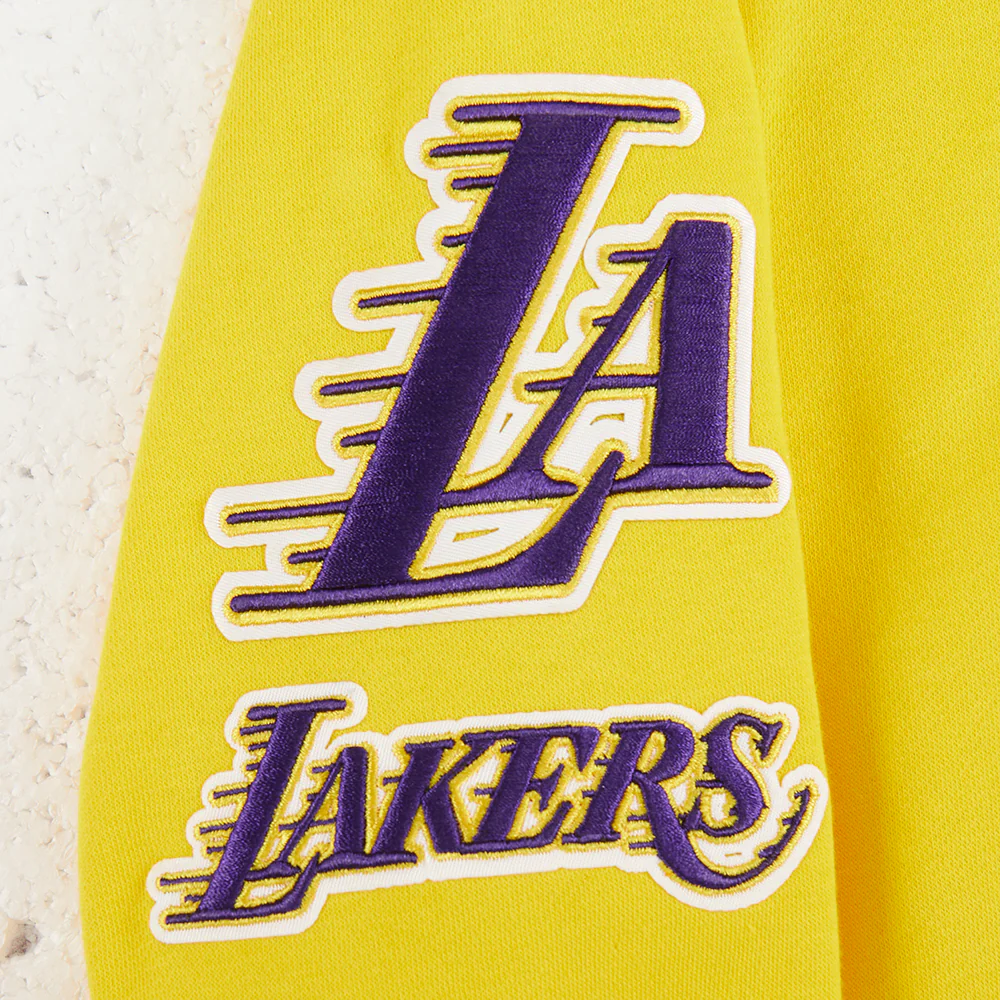 NBA LOS ANGELES LAKERS CLASSIC BIG BOYS FLEECE FULL ZIP HOODIE (YELLOW) - Image 7
