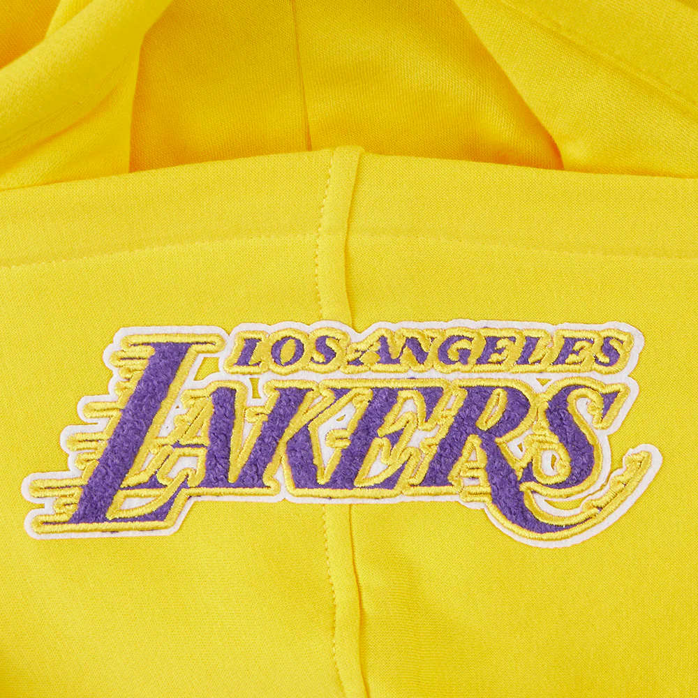 NBA LOS ANGELES LAKERS CLASSIC BIG BOYS FLEECE FULL ZIP HOODIE (YELLOW) - Image 8
