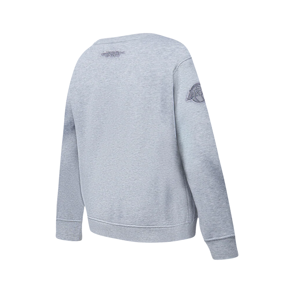 NBA LOS ANGELES LAKERS NEUTRAL BIG BOYS FLC CREWNECK (DARK HEATHER GRAY) - Image 4
