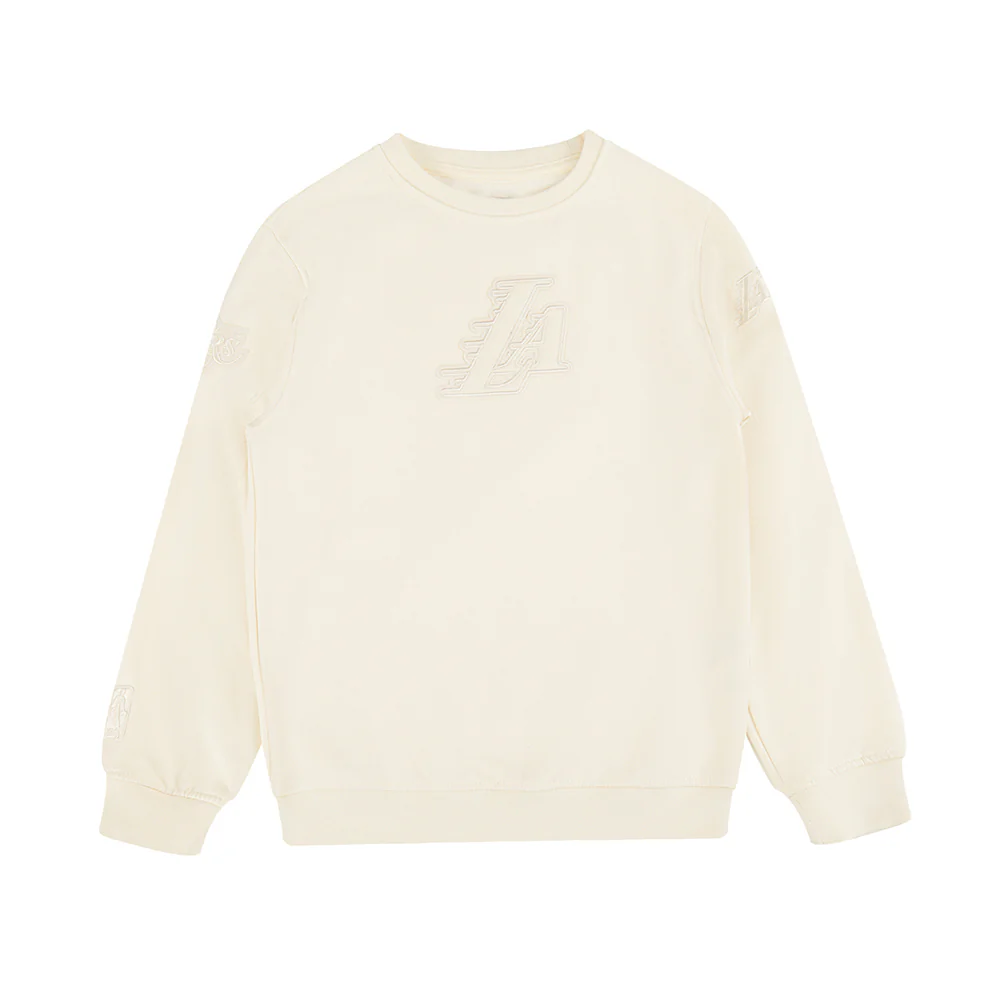 NBA LOS ANGELES LAKERS NEUTRAL BIG BOYS FLEECE CREWNECK (EGGSHELL)