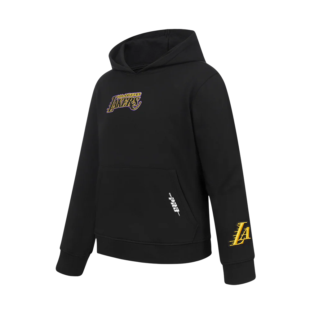 LOS ANGELES LAKERS WINGSPAN BIG BOY'S DROP SHOULDER FLC PO HOODIE (BLACK) - Image 3