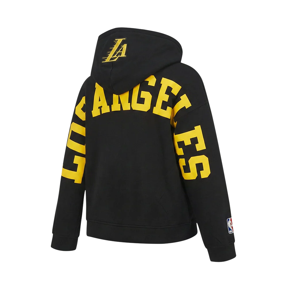 LOS ANGELES LAKERS WINGSPAN BIG BOY'S DROP SHOULDER FLC PO HOODIE (BLACK) - Image 4