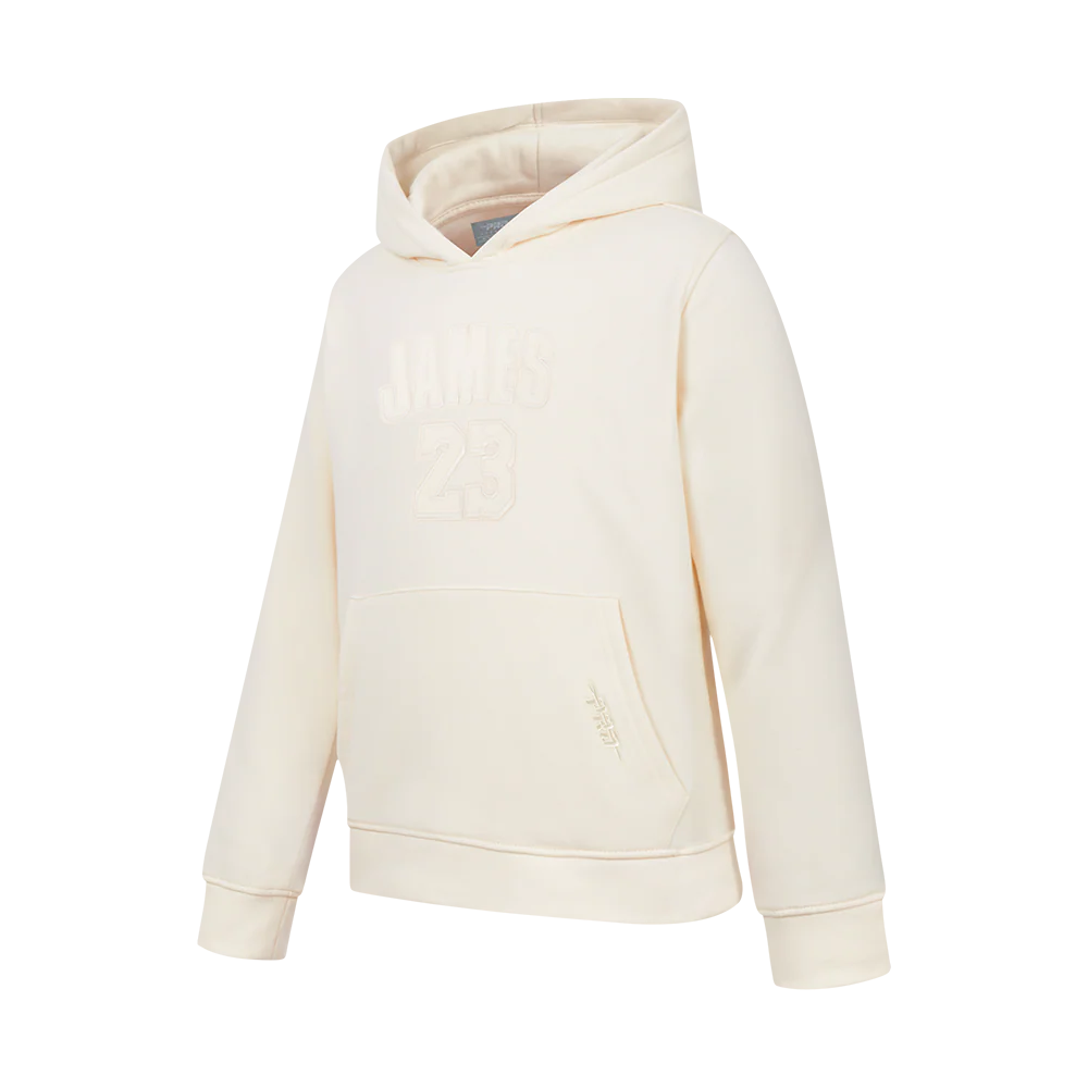 NBA LOS ANGELES LAKERS LeBron James #23 NEUTRAL PNN BIG BOY'S FLEECE PO HOODIE (EGGSHELL) - Image 2