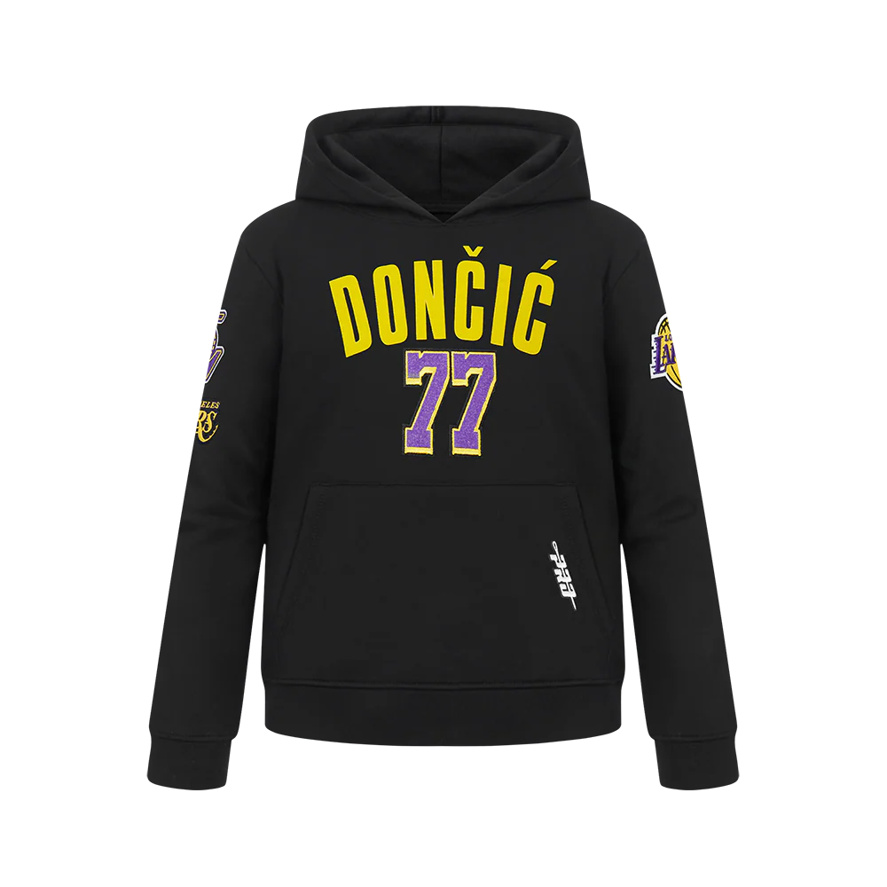 NBA LOS ANGELES LAKERS LUKA DONCIC #77 CLASSIC PNN BIG BOY'S FLEECE PO (BLACK)