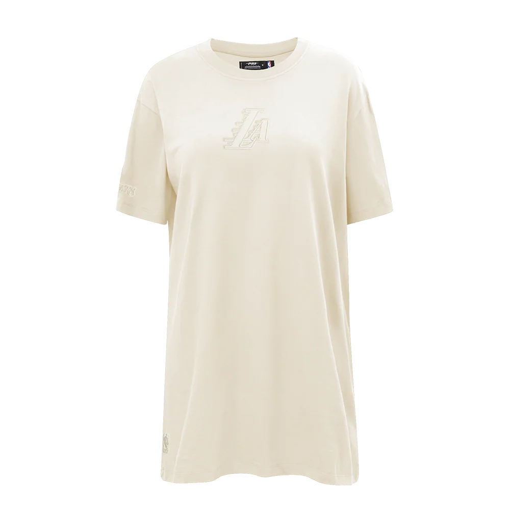 NBA LOS ANGELES LAKERS NEURAL WOMEN'S T-SHIRT DRESS (EGGSHELL)