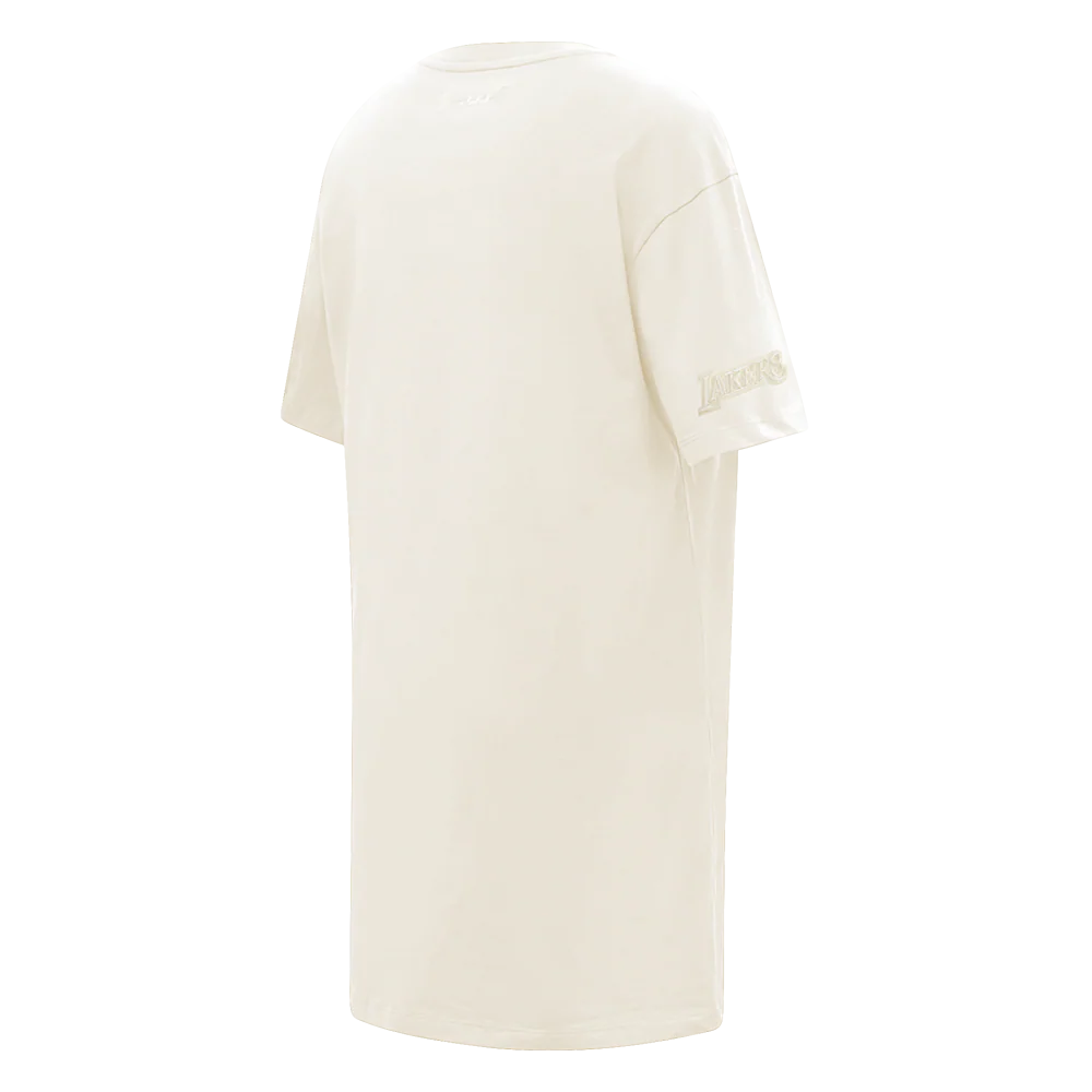 NBA LOS ANGELES LAKERS NEURAL WOMEN'S T-SHIRT DRESS (EGGSHELL) - Image 4