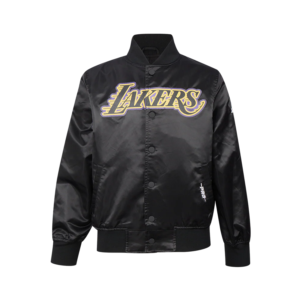NBA LOS ANGELES LAKERS CLASSIC BIG BOYS SATIN JACKET (BLACK)