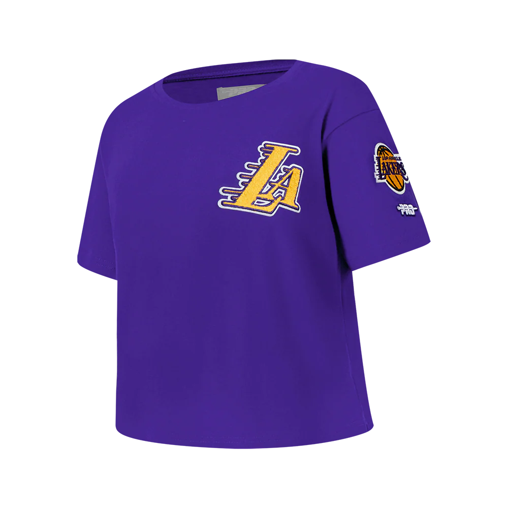 NBA LOS ANGELES LAKERS CLASSIC BIG GIRLS SHORT SLEEVE BOXY TEE (PURPLE) - Image 3