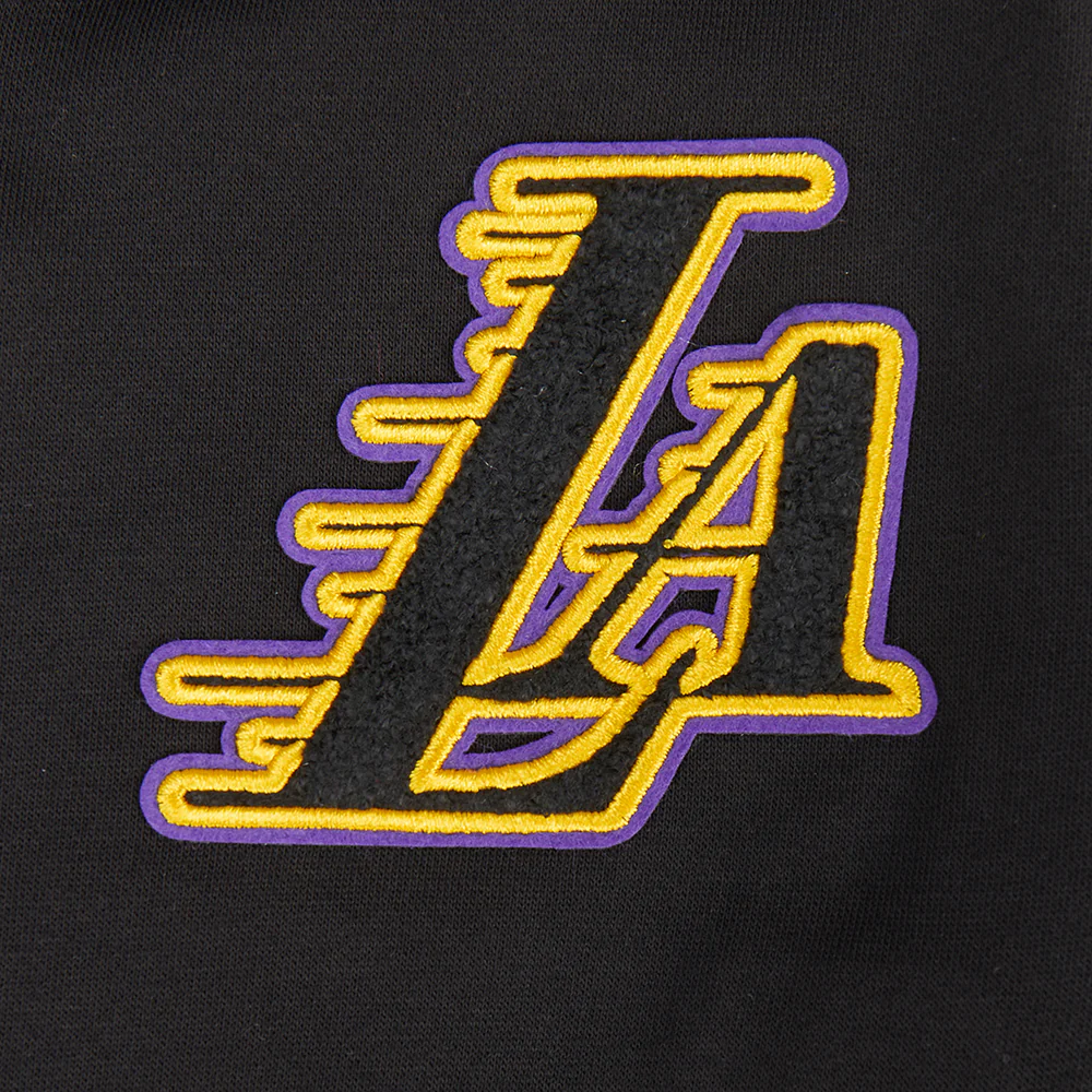 NBA LOS ANGELES LAKERS CLASSIC BIG GIRLS FLEECE FULL ZIP HOODIE (BLACK) - Image 3