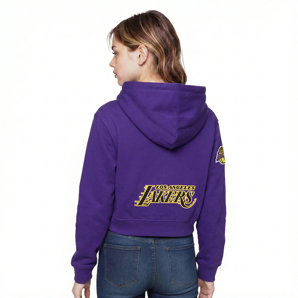 NBA LOS ANGELES LAKERS CLASSIC BIG GIRLS FLEECE FULL ZIP HOODIE (PURPLE) - Image 2