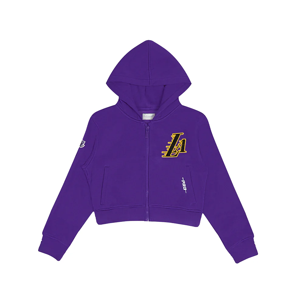NBA LOS ANGELES LAKERS CLASSIC BIG GIRLS FLEECE FULL ZIP HOODIE (PURPLE) - Image 3