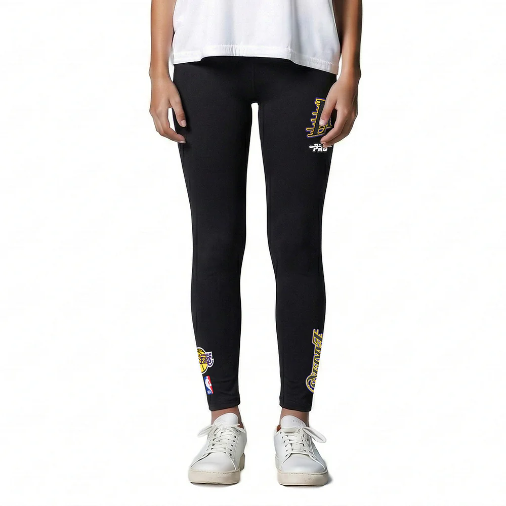 NBA LOS ANGELES LAKERS CLASSIC BIG GIRLS LEGGING (BLACK) - Image 2