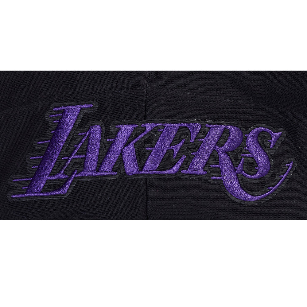 NBA LOS ANGELES LAKERS OLD ENGLISH WOMEN'S FLC CROPPED PO HOODIE (BLACK) - Image 7