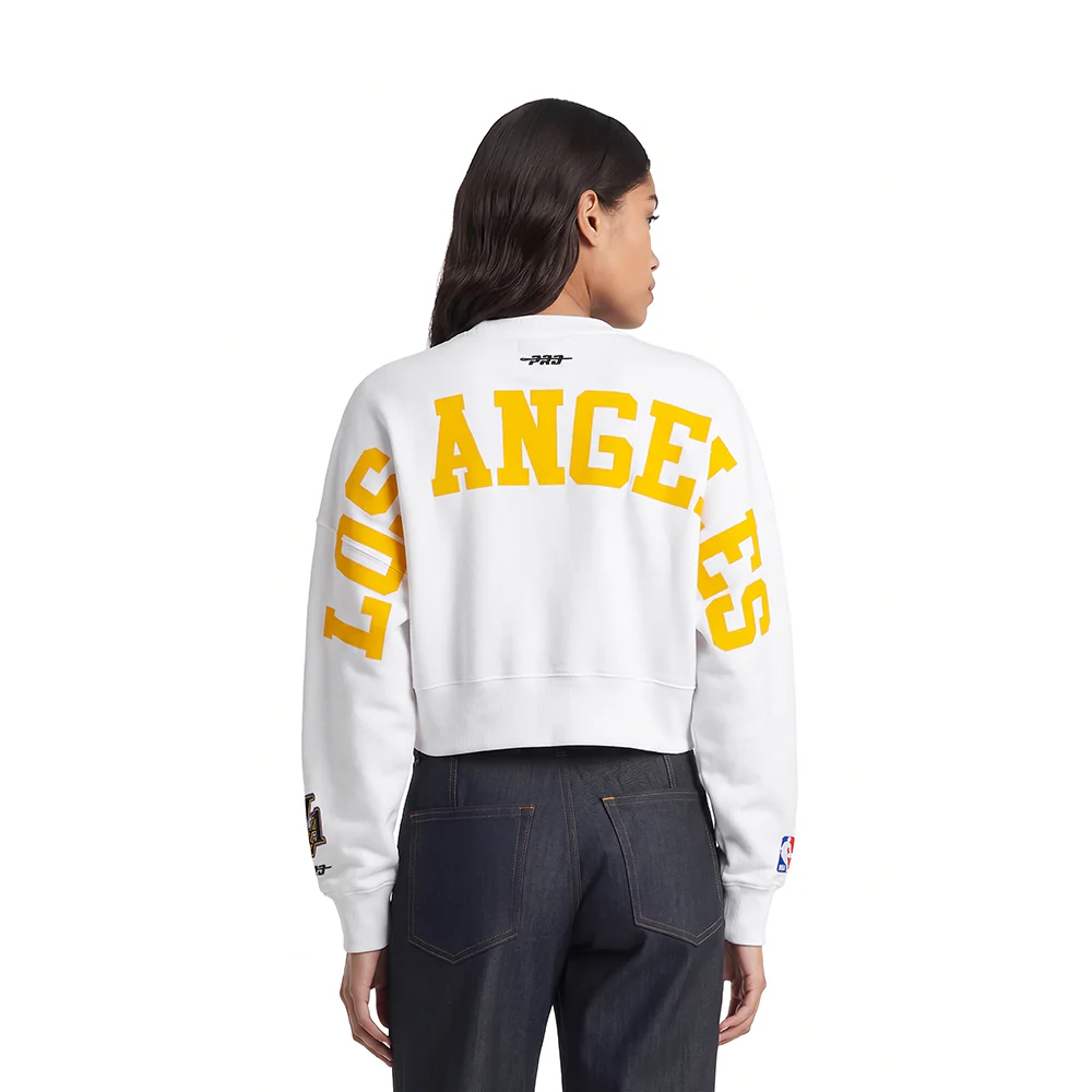 LOS ANGELES LAKERS WINGSPAN WOMEN'S FLC CREWNECK (WHITE)
