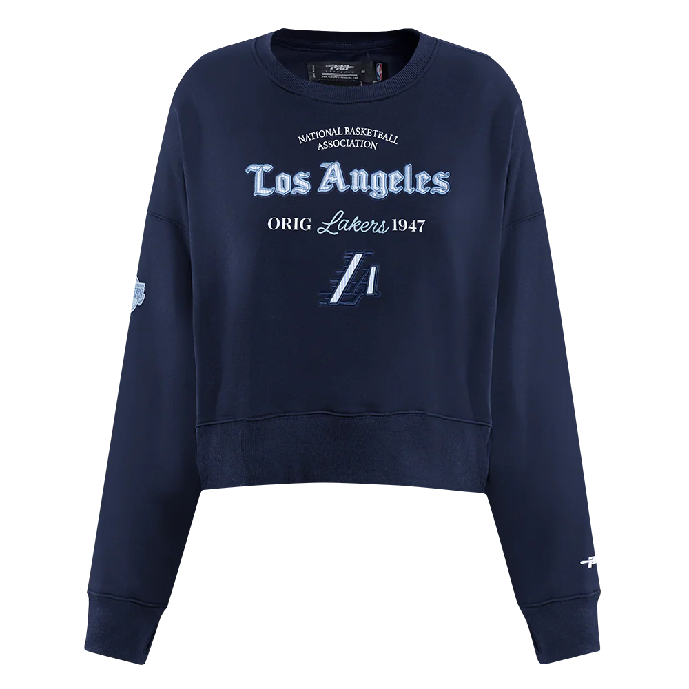 NBA LOS ANGELES LAKERS COUNTRY CLUB WOMEN'S DOUBLE KNIT CREWNECK (MIDNIGHT NAVY)