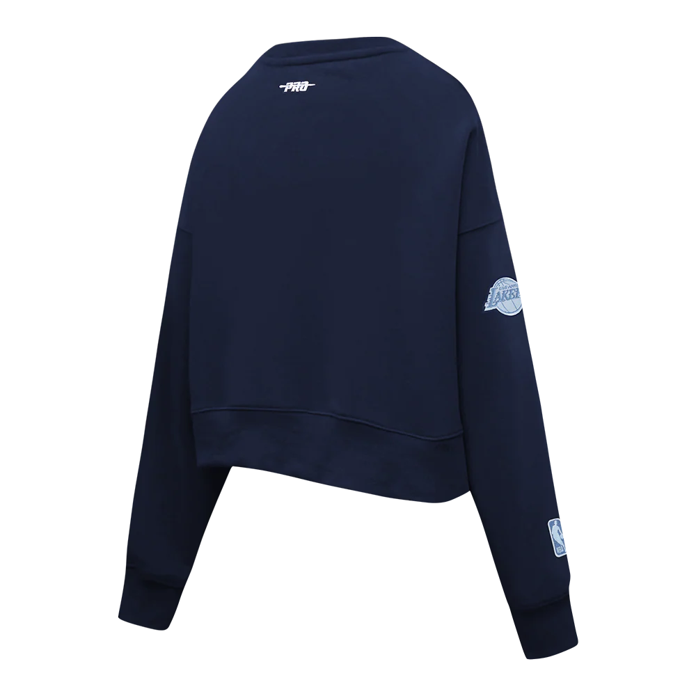 NBA LOS ANGELES LAKERS COUNTRY CLUB WOMEN'S DOUBLE KNIT CREWNECK (MIDNIGHT NAVY) - Image 4