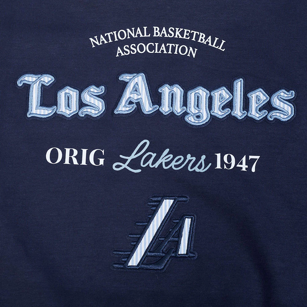 NBA LOS ANGELES LAKERS COUNTRY CLUB WOMEN'S DOUBLE KNIT CREWNECK (MIDNIGHT NAVY) - Image 5