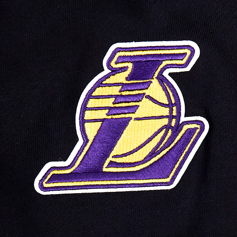 NBA LOS ANGELES LAKERS SUGAR SKULL WOMEN'S FLEECE CROPPED PULLOVER HOODIE (BLACK) - Image 7