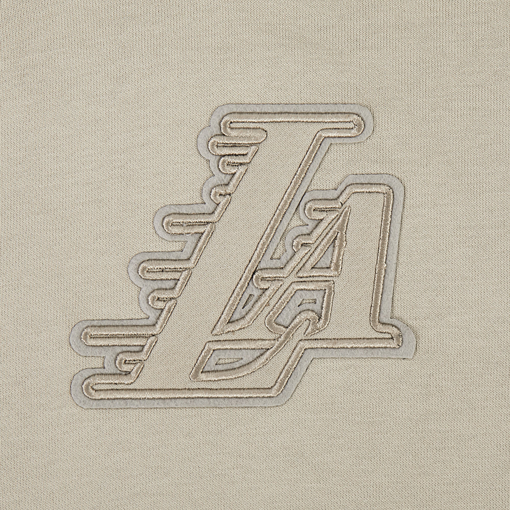 NBA LOS ANGELES LAKERS NEUTRAL WOMEN'S FLC CROPPED PO HOODIE (TAUPE) - Image 8