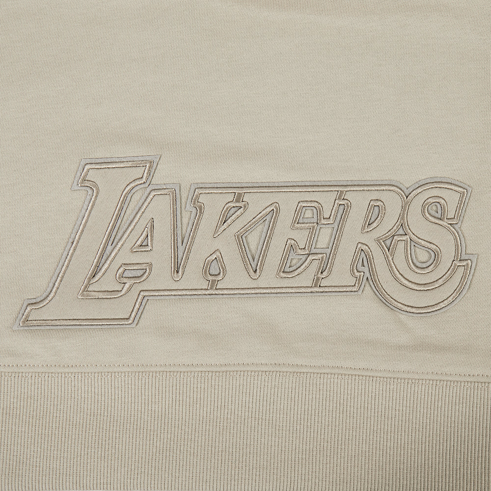 NBA LOS ANGELES LAKERS NEUTRAL WOMEN'S FLC CROPPED PO HOODIE (TAUPE) - Image 9