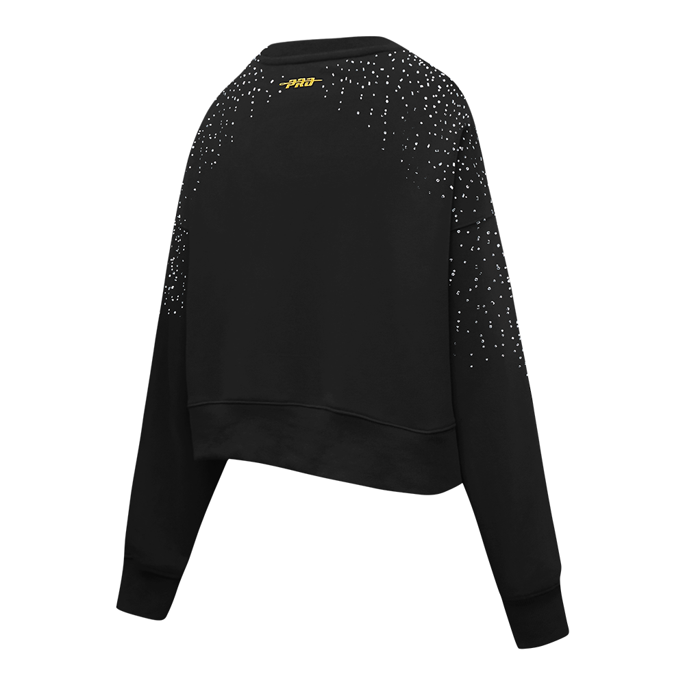 NBA LOS ANGELES LAKERS LEGACY WOMEN'S FLC CREWNECK (BLACK) - Image 4