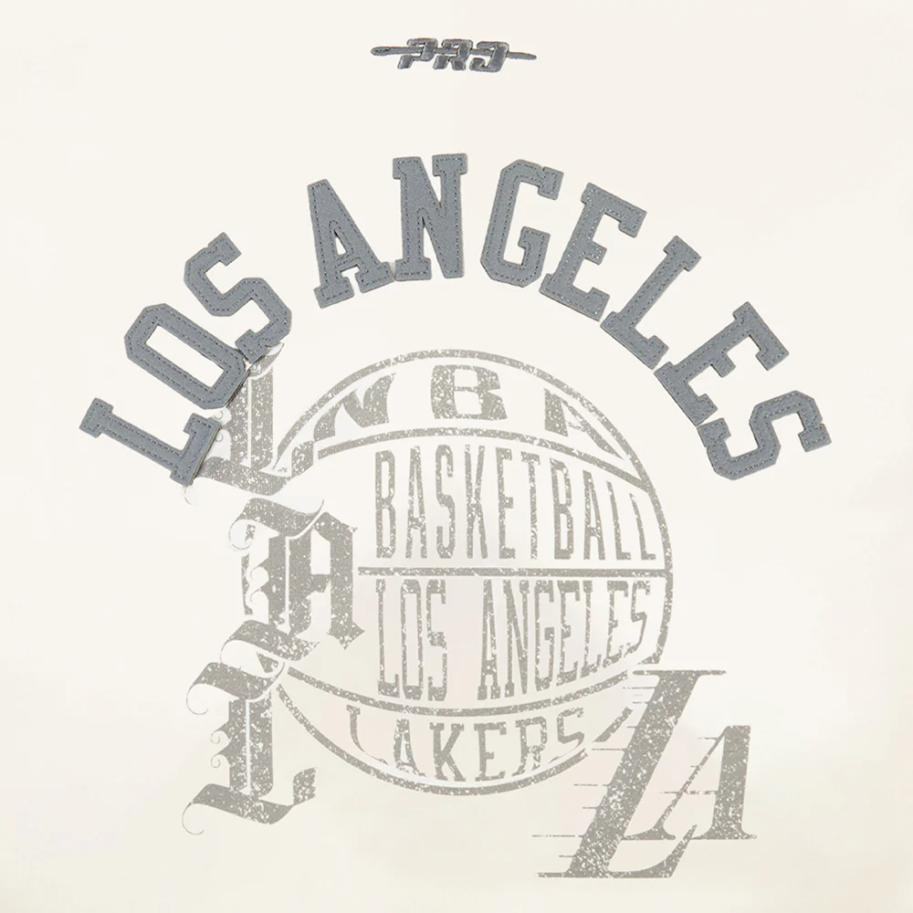 NBA LOS ANGELES LAKERS STREET TEAM WOMEN'S FLC CREWNECK (EGGSHELL) - Image 8