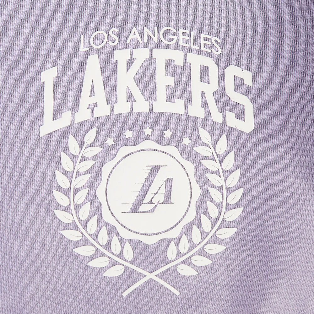 NBA LOS ANGELES LAKERS STREET TEAM WOMEN'S ENZYME WASH FT CROPPED PO HOODIE (WASHED LILAC GRAY) - Image 6