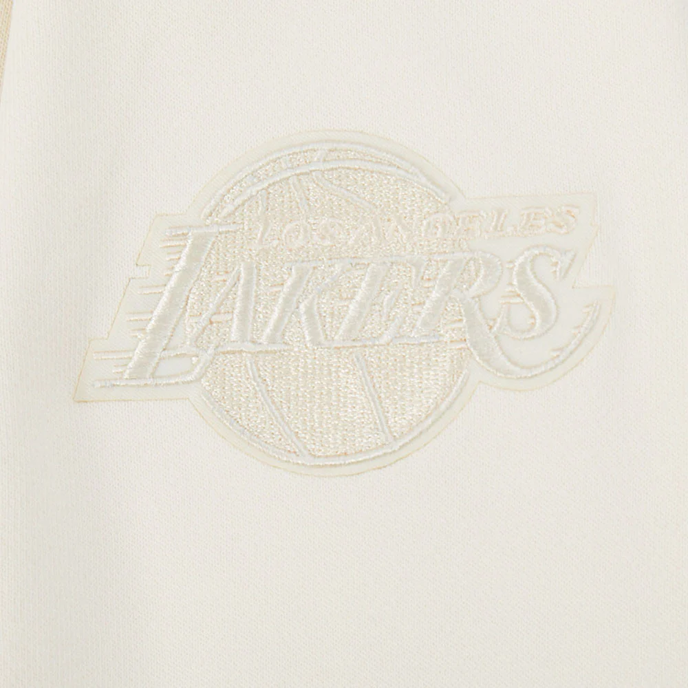 NBA LOS ANGELES LAKERS LUKA DONCIC #77 NEUTRAL PNN WOMEN'S FLC CREWNECK (EGGSHELL) - Image 7