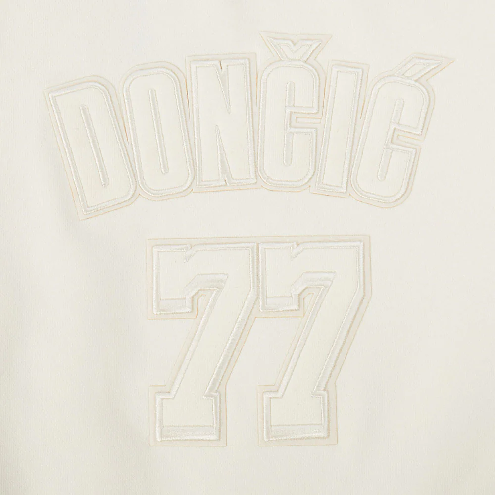 NBA LOS ANGELES LAKERS LUKA DONCIC #77 NEUTRAL PNN WOMEN'S FLC CREWNECK (EGGSHELL) - Image 8
