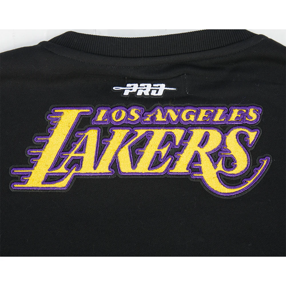NBA LOS ANGELES LAKERS LUKA DONCIC #77 CLASSIC PNN WOMEN'S FLC CREWNEC (BLACK) - Image 7