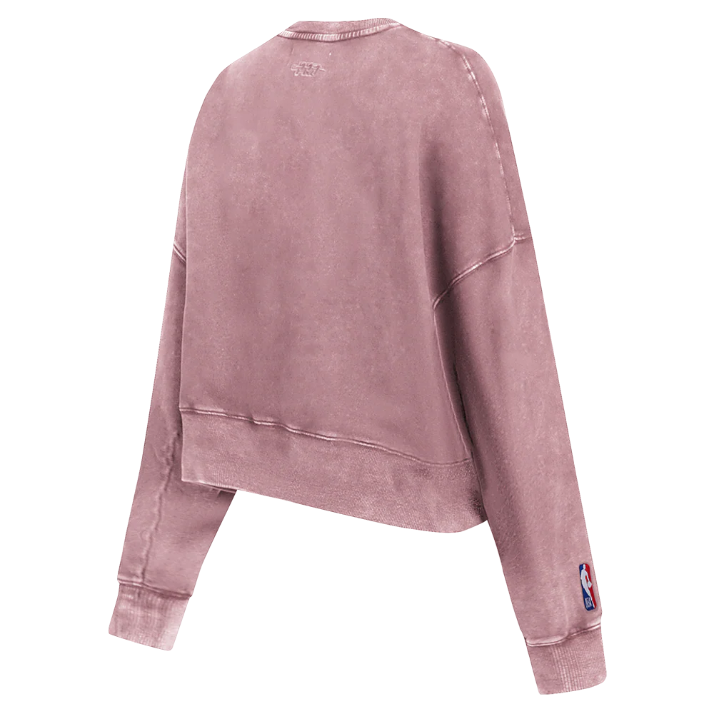 NBA LOS ANGELES LAKERS WASHED JEWELS WOMEN'S CREWNECK SWEATSHIRT (WASHED MAUVE) - Image 4